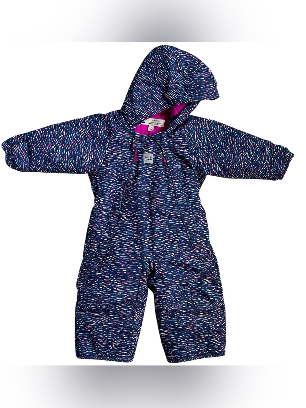 MEC Toaster Suit Navy Multi Print Hooded Snowsuit